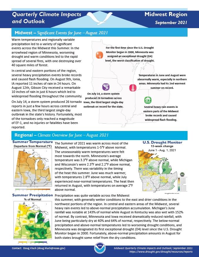 Quarterly Climate Impacts and Outlook for the Midwest Region